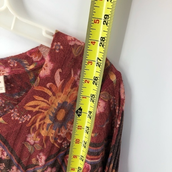 Soft Surroundings Alisanna Tunic Top Womens Medium Asymmetric Floral Patchwork - Picture 8 of 10